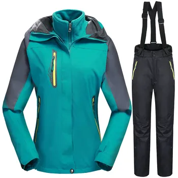 2019 Новый женский зимний теплый лыжный костюм, ветрозащитные брюки, Лыжная куртка для девочек, Комплект одежды, водонепроницаемый Одинарный Двойной набор для сноуборда