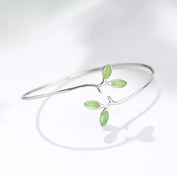 2023 Новый браслет из листьев бутона для женщин, браслет из зеленых листьев, модный дизайн, креативные ювелирные изделия высокого качества