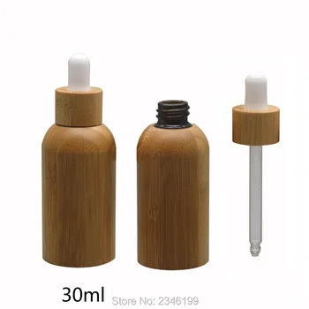 30 мл, 10 шт./лот, пустая бутылка из-под эфирного масла высшего качества, бамбуковая деревянная бутылка-капельница 