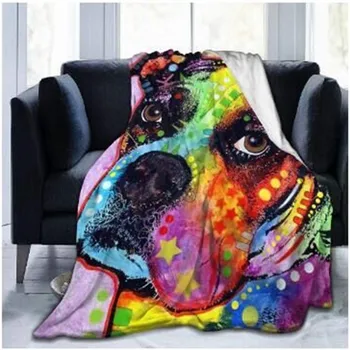 3D Великолепная плюшевая собака, пледы для кроватей, детские диваны, детское Мягкое флисовое одеяло, теплое удобное покрывало, домашнее одеяло, чехол для сна