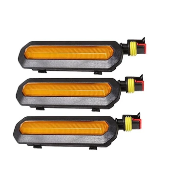 3ШТ передних светодиодных фонарей решетки радиатора для аксессуаров Ford Bronco 2021 2022 2023 2/4- Комплект ламп решетки радиатора янтарного цвета