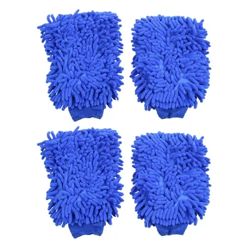 4X суперабсорбирующие перчатки для мытья и воска из микрофибры и синели премиум-класса, рукавицы для автомойки (синие)