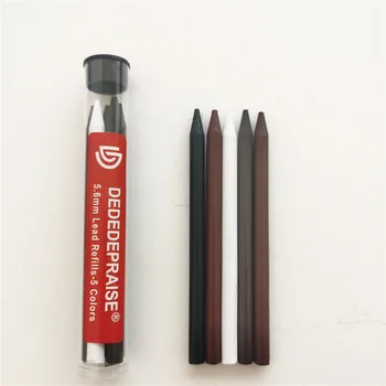 5 разноцветных карандашных грифелей 5,6 мм Автоматическая ручка с маслянистой заменой Основные студенческие принадлежности для рисования эскизов ручной работы
