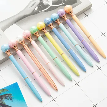 5 Шт. Lytwtw's Candy Color INS Вращающаяся перламутровая металлическая шариковая ручка Школьные канцелярские принадлежности Канцелярский подарок