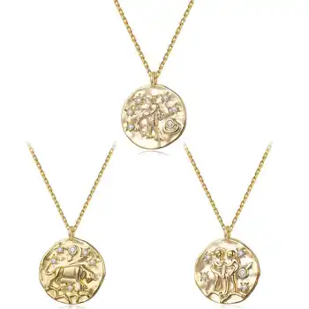 Dorado Ретро Новое Круглое ожерелье с подвеской для женщин и мужчин, Высококачественная Металлическая Цепочка, Вечерние Монеты, Циркон, Простые Ожерелья 2023 г.