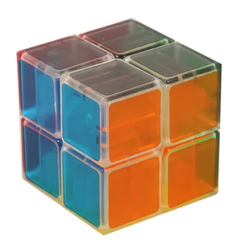 LanLan 2x2x2 Волшебный Куб 2x2 Прозрачный Скоростной пазл Детские Кубические Игрушки для Детей