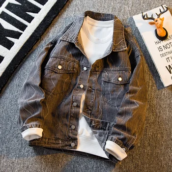 Mafokuwz Американское винтажное пальто на пуговицах, мужская джинсовая куртка с принтом 