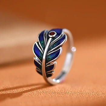 XiYuan Серебряное мужское модное кольцо с усовершенствованным сапфиром на указательном пальце с регулируемым отверстием для женского кольца