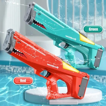 Автоматический электрический водяной пистолет, игрушки для летних игр, Водное ружье, 500 мл, Пляжная игрушка Shark Высокого давления, Детский Водный бой