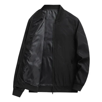 Деловая одежда повседневная куртка 2023 весна бейсбольный воротник бомбер куртки для мужчин однотонная ветровка