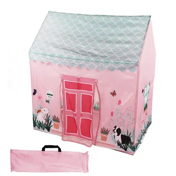 Детский игровой домик из полиэстера с мультяшным принтом, детская палатка с вентиляцией для гостиной для взрослых
