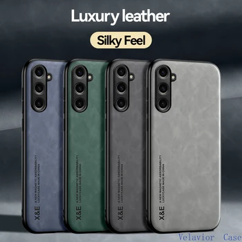 Для Samsung F34 5G кожаный чехол для телефона Роскошный Магнитный автомобильный держатель Samsung Galaxy M34 Противоударная задняя крышка Galaxy F34 Чехол Armor
