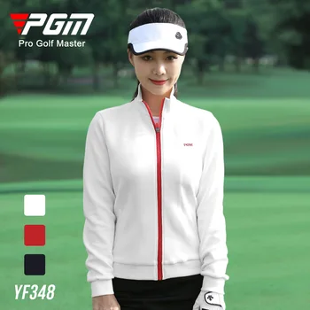 Женская куртка для гольфа PGM, женская одежда для гольфа, осенне-зимняя ветровка, пальто на молнии с длинным рукавом, Ветрозащитная теплая спортивная одежда