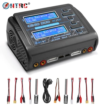 Зарядное устройство HTRC C240 LiPo Двухканальный 10A AC 150 Вт DC 240 Вт для 1-6 S Li-ion LiFe NiCd NiMH LiHV PB Smart Battery Discharger