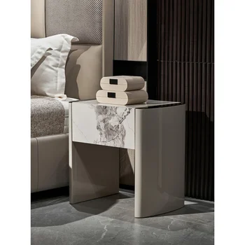 Итальянский современный светлый роскошный прикроватный столик высокого класса для большой семьи в главной спальне, минималистичный прикроватный столик, шкаф для хранения вещей