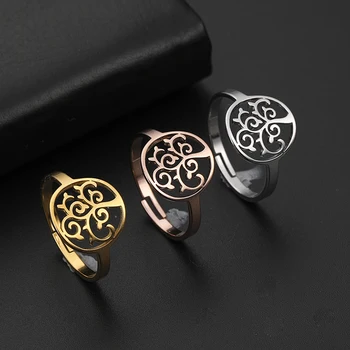 Кольцо с Древом Жизни из нержавеющей стали, женские кольца-амулеты викингов, Винтажные украшения, подарки на день рождения для друзей Оптом