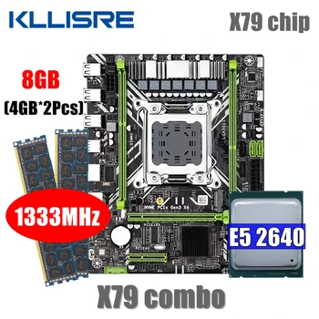 Комбинированный комплект материнской платы Kllisre X79 комплект LGA 2011 E5 2640 процессор 2 * 4 ГБ = 8 ГБ оперативной памяти DDR3 1333 ECC RAM