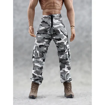 Модель белых и черных камуфляжных брюк Trend Soldier в масштабе 1/6 Среднего качества для 12-дюймовой фигурки, костюма, аксессуаров, игрушки