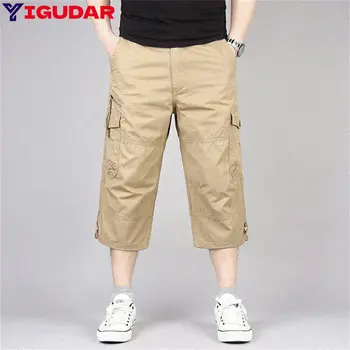 Модные короткие мужские шорты-карго с завязками, мужские тактические короткие брюки, Летние пляжные брюки, повседневные шорты для бега, свободные брюки
