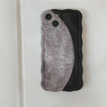 Модный защитный чехол с 3D изогнутой планетой Метеорит для iPhone 13 14 11 12 Pro Max в стиле панк, роскошная Противоударная мягкая задняя крышка Capa