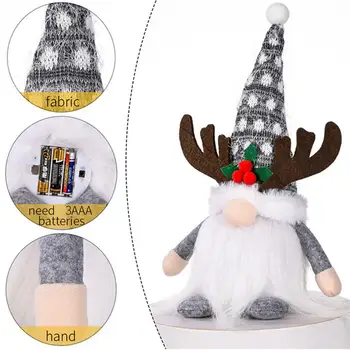 Мягкая игрушка ПВХ Кукла-карлик, Долговечный, Улучшающий Атмосферу, Хорошая Светящаяся Игрушка-Гном, Подвесное украшение для Рождественской елки