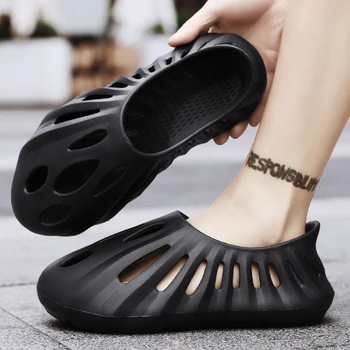 Новые модные сетчатые дышащие противоскользящие сандалии для мужчин, износостойкие тапочки для прогулок на открытом воздухе