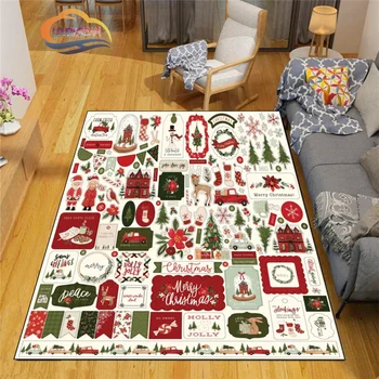 Рождественский коврик, Рождественский Санта, плюшевый ковер для игровой комнаты и спальни, нескользящий ковер, мягкий игровой коврик, коврик для кровати, декор гостиной