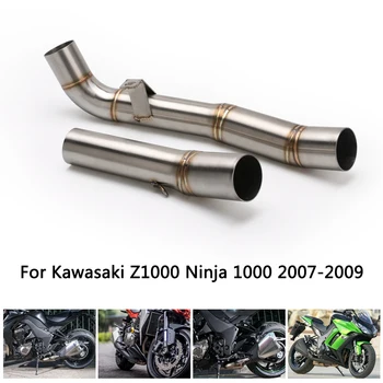 Средняя Труба для Kawasaki Z1000 Ninja 1000 2007-2009 Выхлопная Труба Мотоцикла Slip On 51 мм Escape Из Нержавеющей Стали Z1000SX