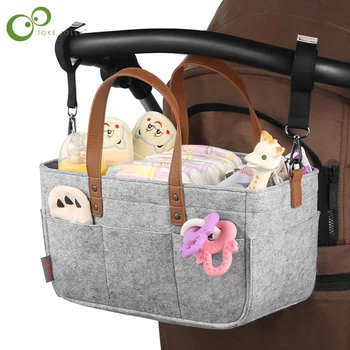 Сумка для хранения подгузников большой емкости, складная фетровая сумка-тоут, органайзер для младенцев, корзина для смены подгузника, переноска для малышей DDJ
