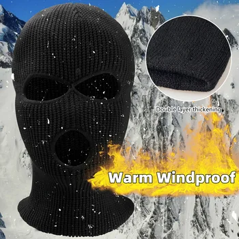 Теплая маска для лица Полная Шапка Вязаная Защита Головной убор Мотоциклетный лицевой щиток Езда на открытом воздухе Лыжный Альпинистский Шарф Оголовье шеи