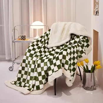 Флисовое одеяло из шерпы, супер Мягкие теплые клетчатые плюшевые одеяла и накидки, легкое уютное пушистое одеяло для дивана-кровати