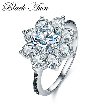 Черная Ость 2023, Новые Модные Кольца Для женщин, Классическое Серебряное Обручальное кольцо Овальной формы Bijoux C005