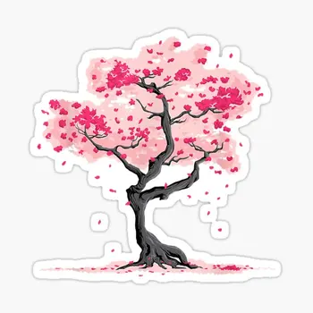 Японская сакура, вишневый цвет, 10ШТ Наклеек для фона автомобиля, Бутылки с водой, украшения для детей, Забавный аниме-арт для ноутбука