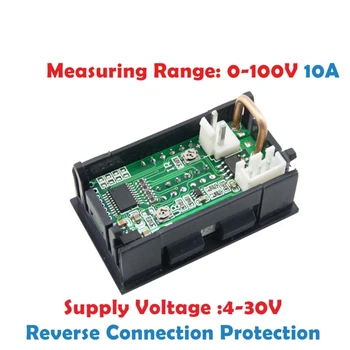 0,28 дюймовый цифровой DC 4 битный вольтметр постоянного тока 100 В 10А амперметр измеритель напряжения тока
