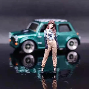 1/64 кукольная модель, камуфляжная одежда, подтяжки, девушка, модель автомобиля, сцена с орнаментами, реквизит для съемки микро пейзажей