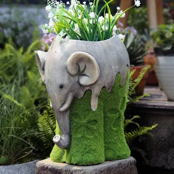 1 Керамические горшки для посадки симпатичного слона, контейнер для посадки сочных растений, мини-горшки для суккулентных растений Бонсай для домашнего декора