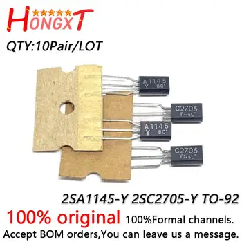10 пар 100% новых транзисторов прецизионного усилителя мощности 2SA1145-Y 2SC2705-Y 2SA1145 2SC2705 A1145 C2705 TO-92.