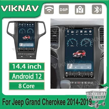 14,4-дюймовое автомобильное радио Android 12 для Jeep Grand Cherokee 2014-2019, мультимедийный плеер, GPS-навигация, головное устройство с сенсорным экраном Carplay
