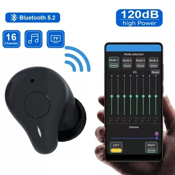 16-канальный слуховой аппарат Bluetooth, аудиоусилитель при тяжелой потере слуха, слуховой аппарат с цифровым шумоподавлением при глухоте