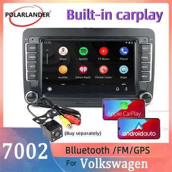2 Din Встроенный Carplay Bluetooth Автомобильный Радиоприемник GPS Навигация 7 