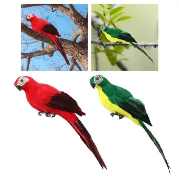 2 искусственных имитационных Статуэтки попугаев, вечерние Фигурки птиц для украшения газона