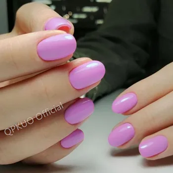 24шт Блестящих Розовых Коротких накладных ногтей С Желеобразным Клеем, Овальный Пресс Для искусственных накладных ногтей, Маникюрный инструмент для маникюра 