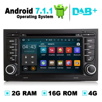 2G RAM Android 7.1 Автомобильная GPS Навигационная Система DVD-Плеер Авто Радио Аудио Видео Стерео Медиа Для Audi A4 Поддержка DVB-T OBD2 DAB +