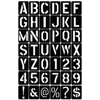 42 Штуки Набор Трафаретов с буквами и номерами Пластиковые шаблоны для рисования Алфавита Набор форм для рисования на стене Home Decor J60A