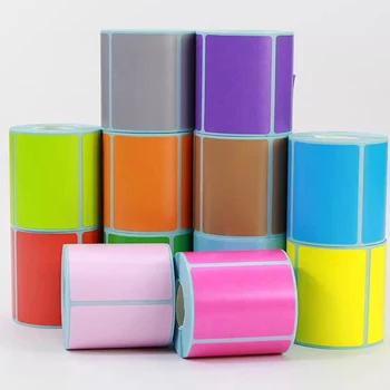 5 рулонов дешевой цветной термоэтикеточной бумаги 100x100 120-150 мм, наклейка для мобильной печати штрих-кода, портативный ценник в супермаркете
