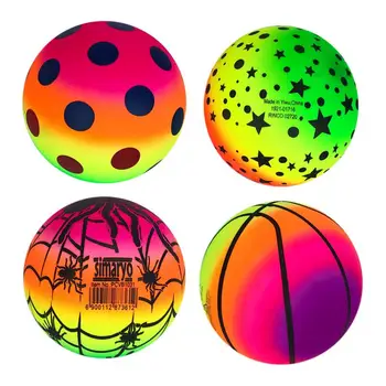 6-дюймовый мяч для игровой площадки, красочные надувные пляжные мячи, радужный ПВХ, спортивный кикбол, детский гандбол для помещений и улицы