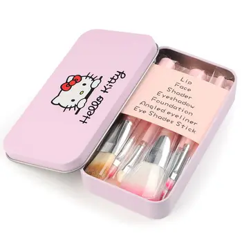 7шт Sanrio Hello Kitty кисть для макияжа инструмент для макияжа набор теней для век жестяная коробка тени для век румяна кисть для макияжа