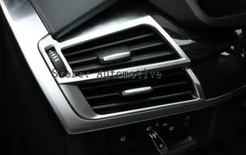 ABS Матовый Хром Выходное отверстие кондиционера Отделка рамы для BMW X5 f15 X6 F16 2014 2015 Аксессуары Для Укладки автомобилей с левосторонним управлением