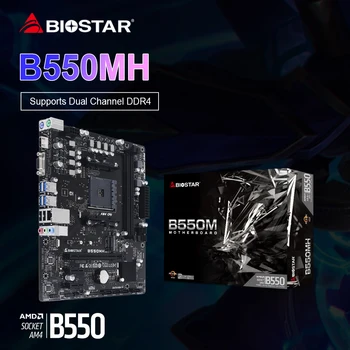 BIOSTAR Новая игровая материнская плата AMD B550MH AMD B550M M.2 Nvme Sata3 Поддерживает разъем R5 3600 CPU AM4 и процессор R5 5600G 5600X placa mae