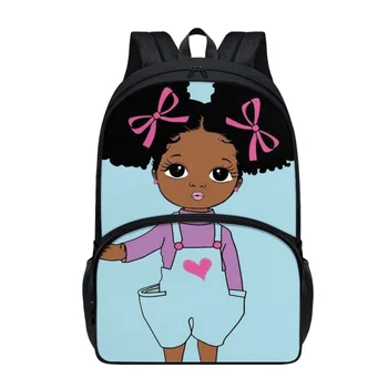 FORUDESIGNS Сумки для начальной школы с рисунком африканской девочки, школьные рюкзаки для школьников, многофункциональная книга для хранения канцелярских принадлежностей